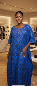 Long Blue Nigerian Bubu dress