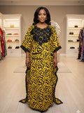 Long Black and Yellow Nigerian Bubu dress
