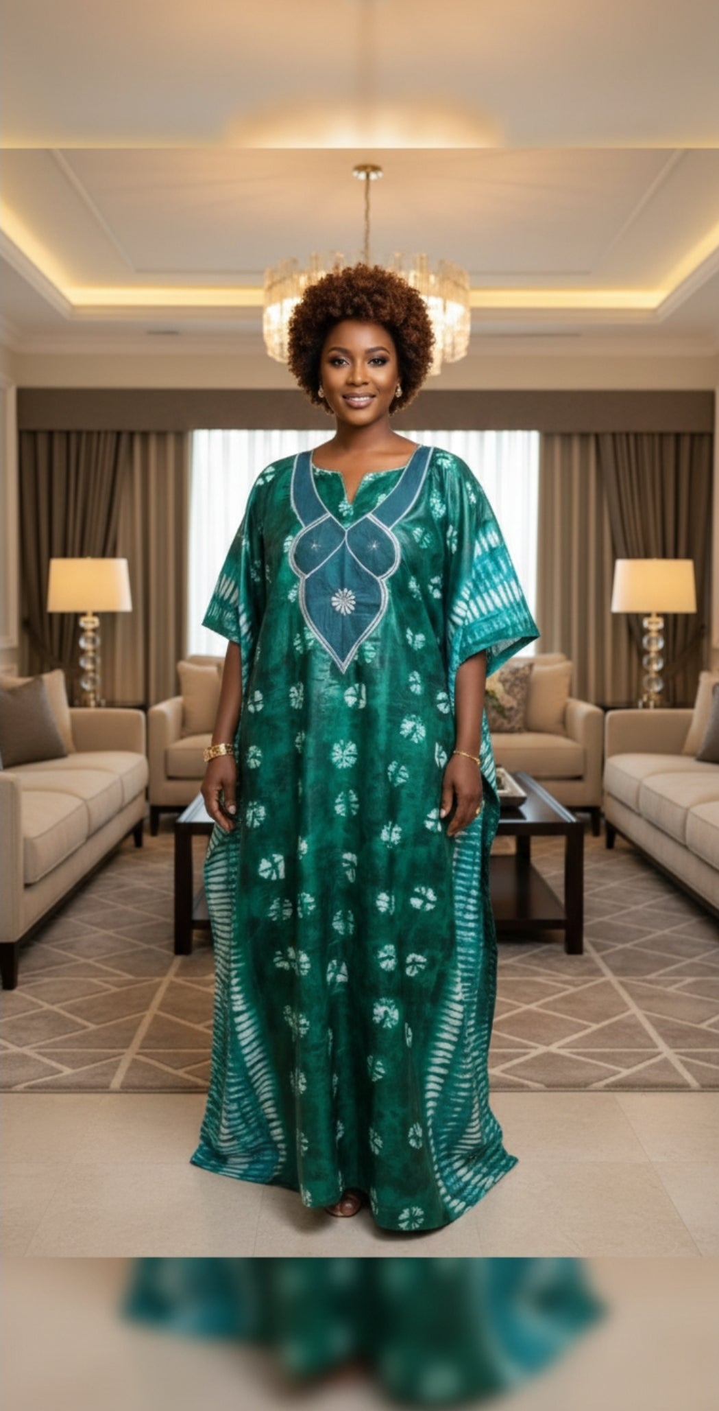 Long Emerald green Nigerian Bubu dress
