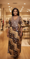 Long Brown Nigerian Bubu dress